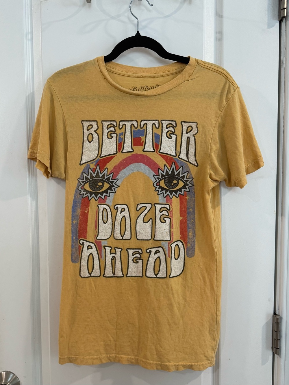 California Retrowear Better Daze Ahead Graphic Tee - Mustard